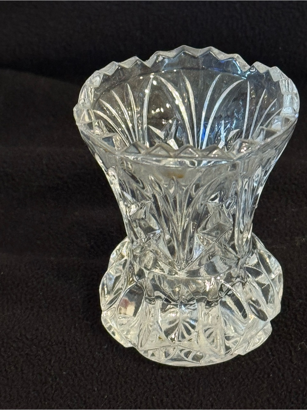 Vintage Kristal Zajecar cut crystal Toothpick Holder or Mini Vase